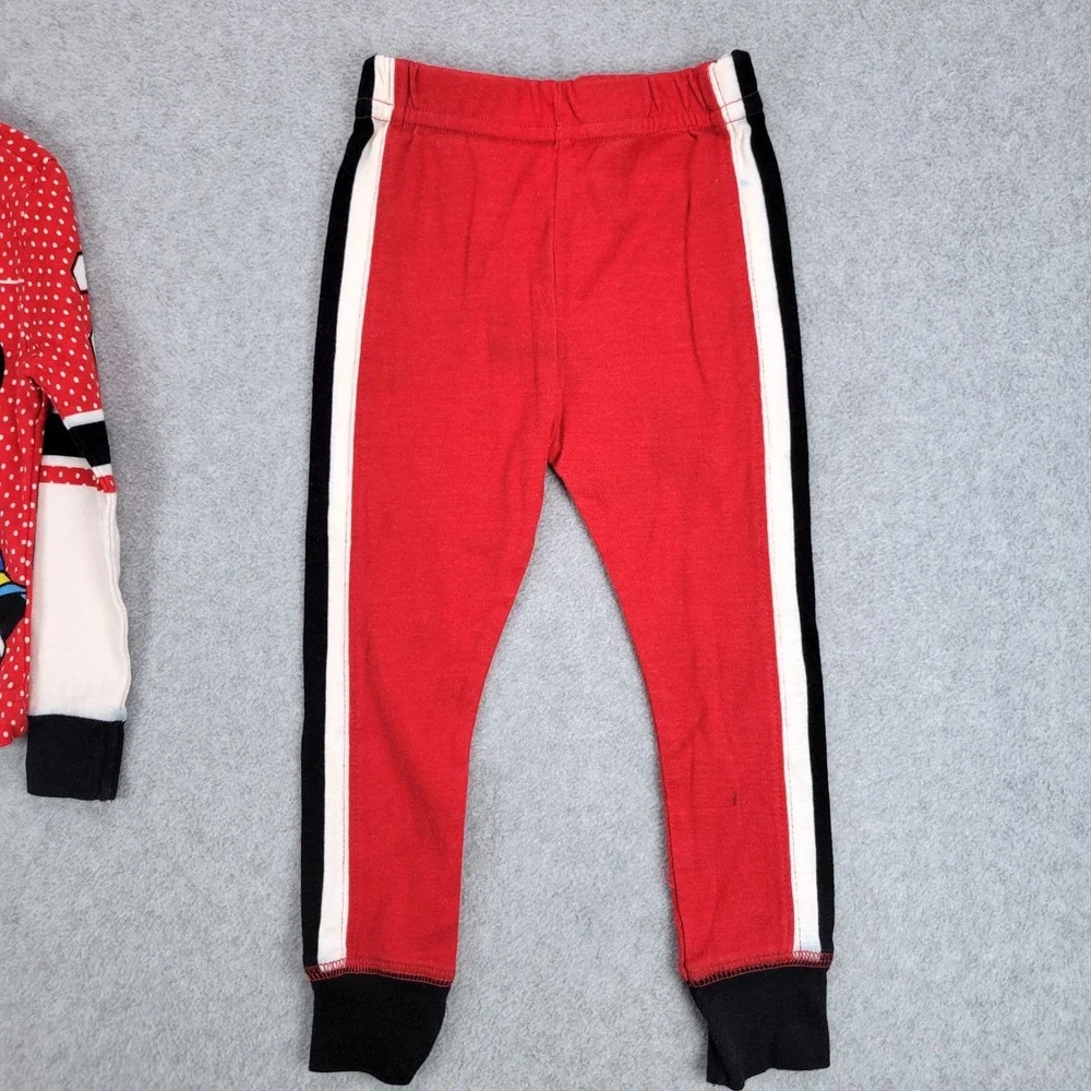 Disney Store Pajama Set Kids 2/3 XXS Red Mickey Mouse Football Graphic 2pc